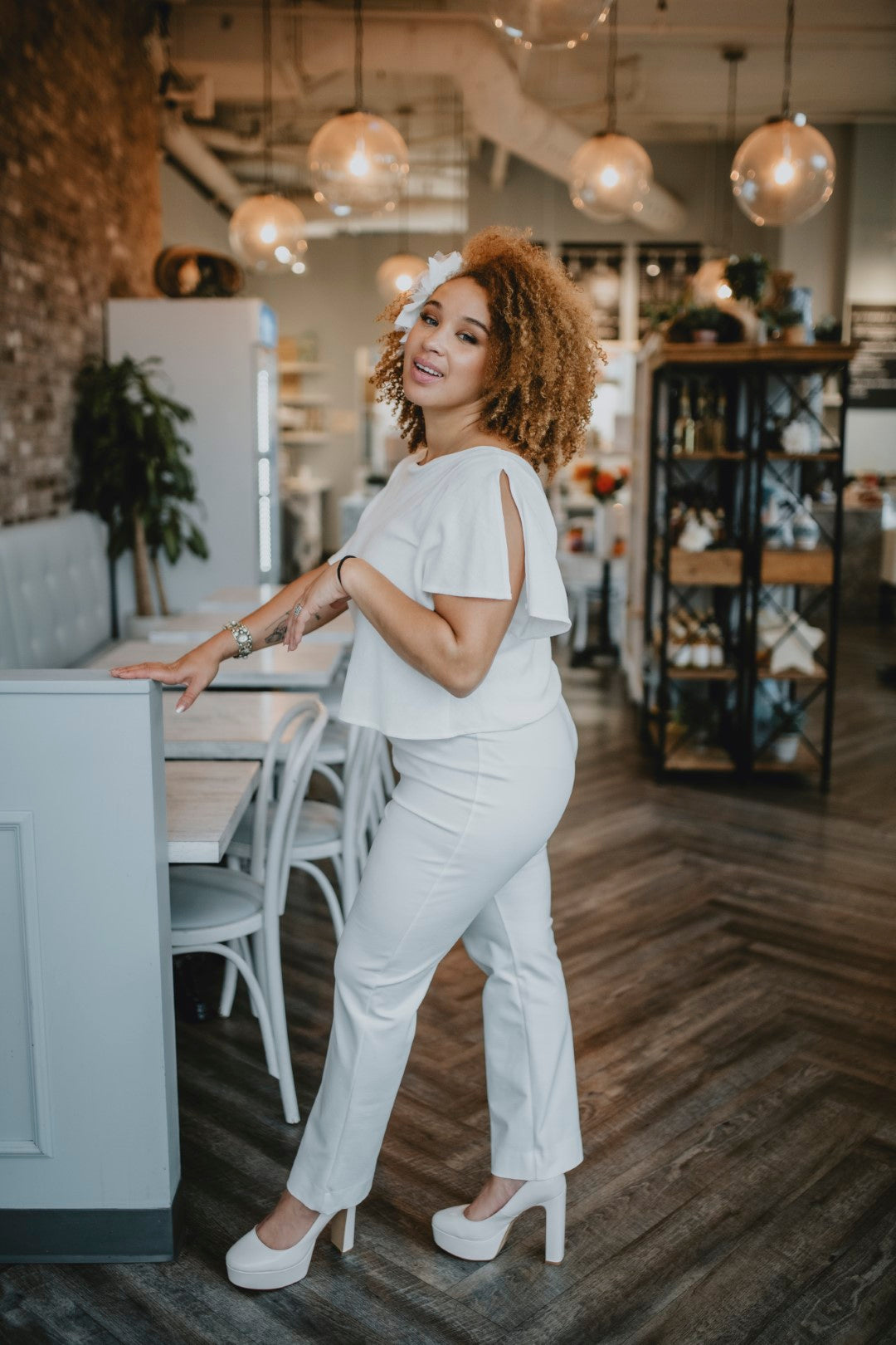 Elopement outfit with pants, made in Ottawa