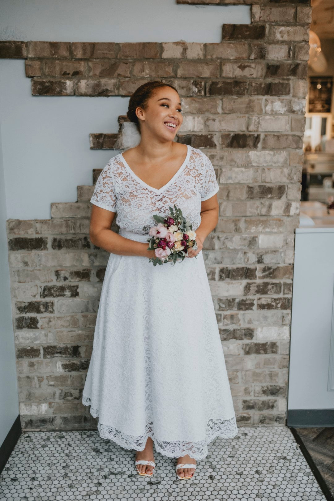 elopement wedding outfit, lace coverup, made in Ottawa