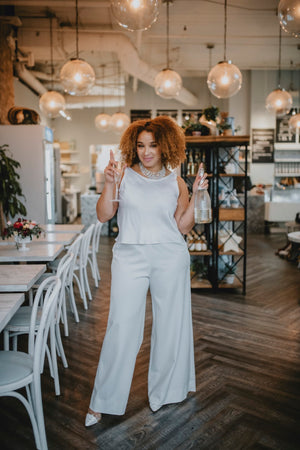 elopement wedding outfit, shirt and pant, made in Ottawa