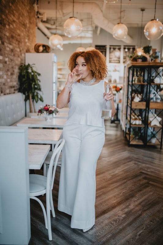 elopement wedding outfit, shirt and pant, made in Ottawa