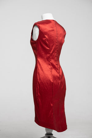 Liz T dress, red taffeta back